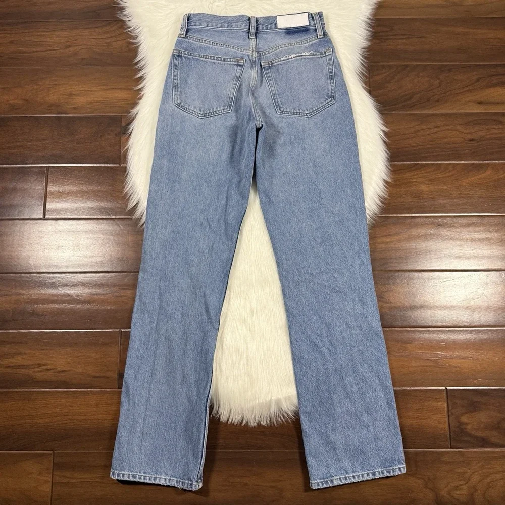 Re/Done Women's Size 25 90s High Rise Loose Fit Denim Jeans in Worn Blue Organic